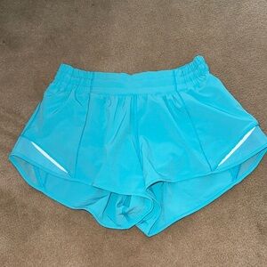 teal lululemon shorts